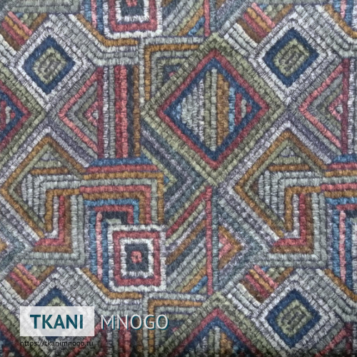 Фото материала велюра “Antique-a3” (узор бордовый, серый)