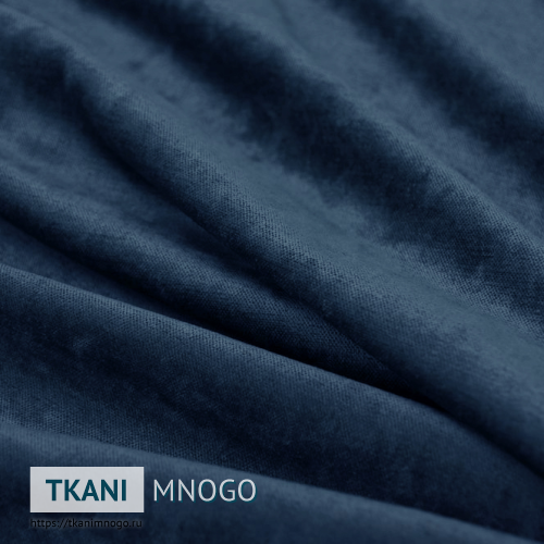 Фото обивки велюра “21” (однотонный синий)