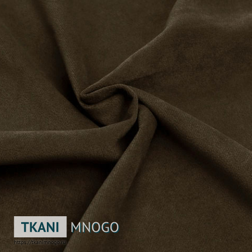 Фото ткани велюра “Cf016-11” (однотонный коричневый)