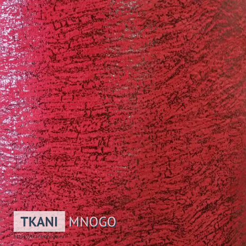 Фото материала 814-C9(арт.) - красный узор. Производитель Китай. Замша - внешний вид.